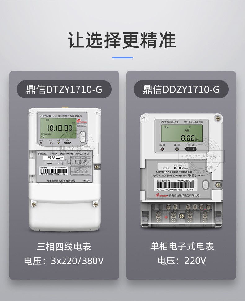 鼎信DTZY1710三相四线GPRS无线抄表电表 物业用电预付费系统