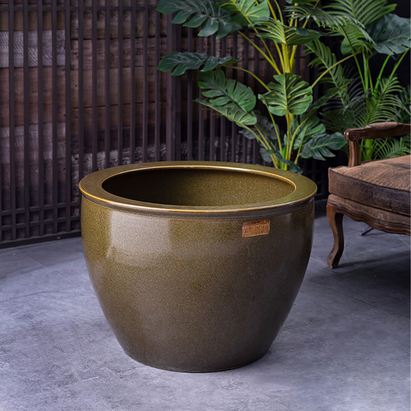 创意茶叶末色陶瓷大缸水缸定制