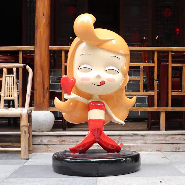 梅州客家妹卡通雕塑客家形象吉祥物卡通人偶摆件