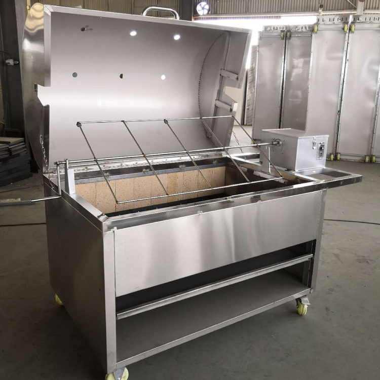 全自动烤全羊烧烤炉 明茂mq370无烟木炭烤羊腿炉子 电动翻转烤羊炉子