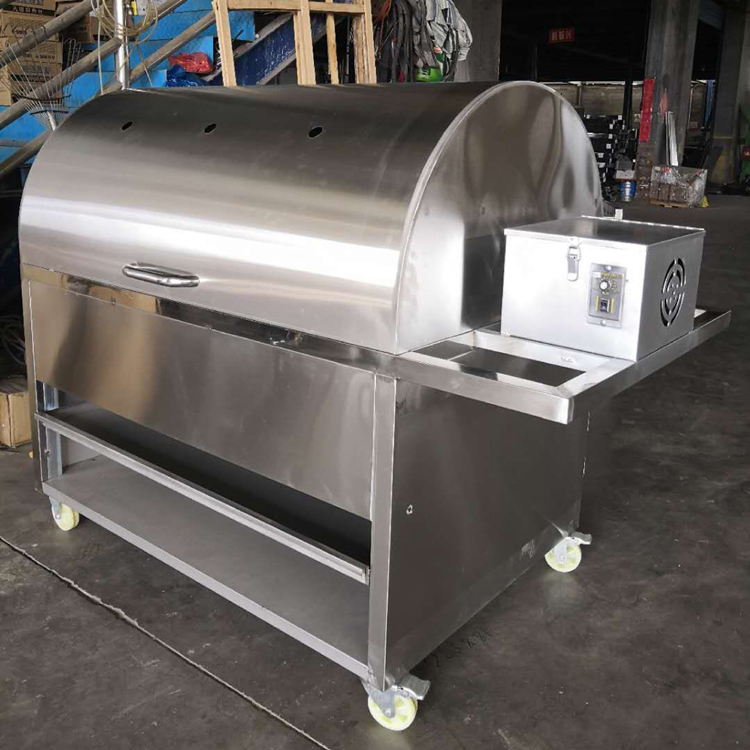 全自动烤全羊烧烤炉 明茂mq370无烟木炭烤羊腿炉子 电动翻转烤羊炉子