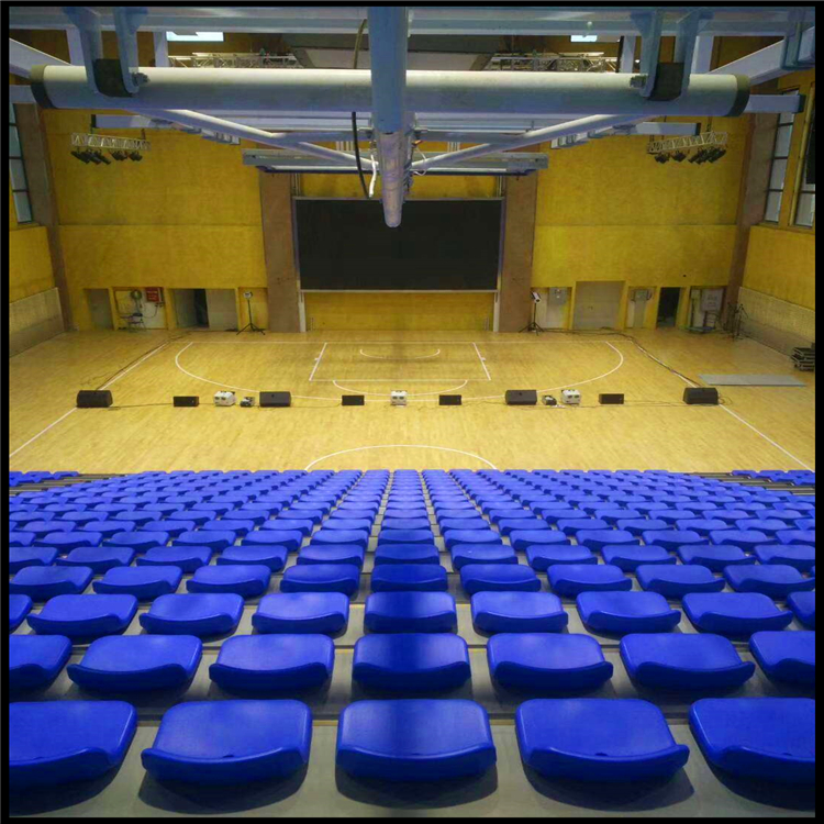 永泰体育定制 前置软包伸缩看台座椅 会议室礼堂椅