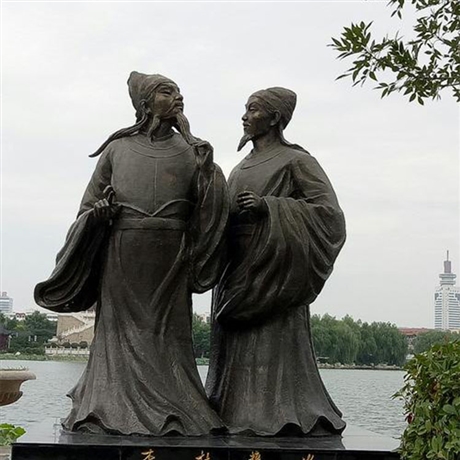 李白和杜甫人物雕塑