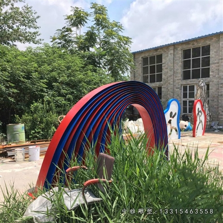 廠家推薦山東不銹鋼公園彩虹雕塑批發(fā)價格 制作圖