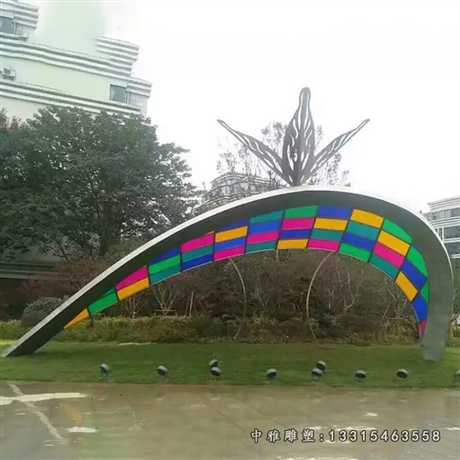 廠家推薦安徽不銹鋼公園彩虹雕塑價格 圖
