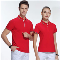 上海定做t恤衫绣字 俏依服饰 翻领短袖T恤