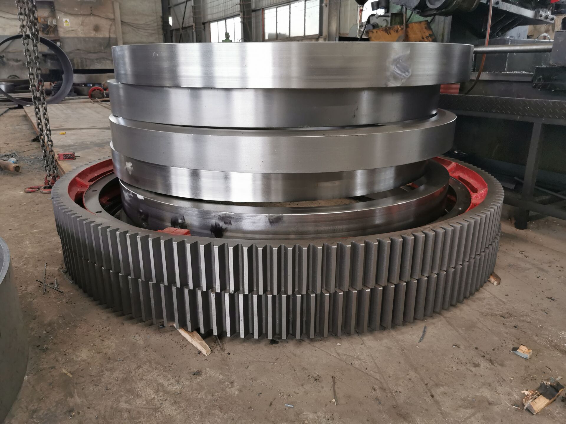 18米22米25米回转窑大齿轮铸钢轮带配件定制厂家
