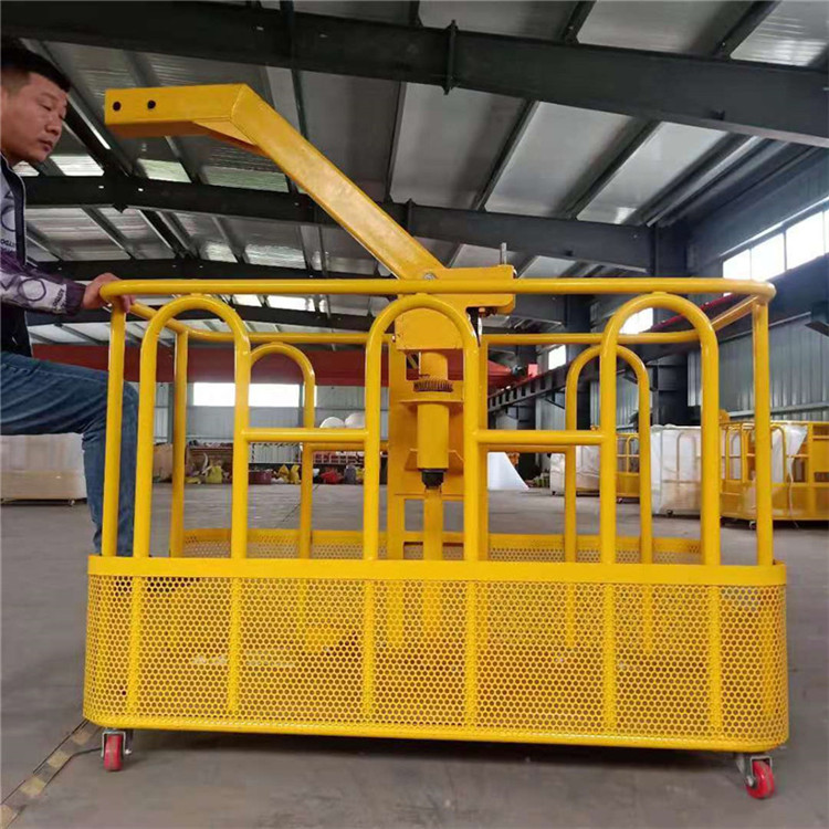 小型加固加厚吊车吊篮15米液压旋转吊车吊笼自动调平吊车顶框