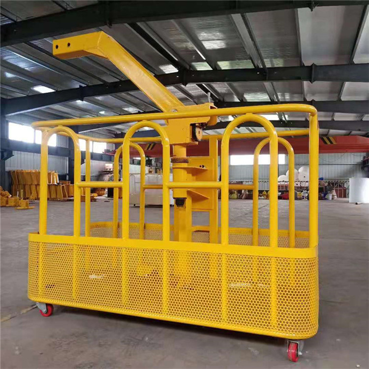 加固大臂液压旋转吊车吊篮15米吊车吊笼双人施工吊车吊框