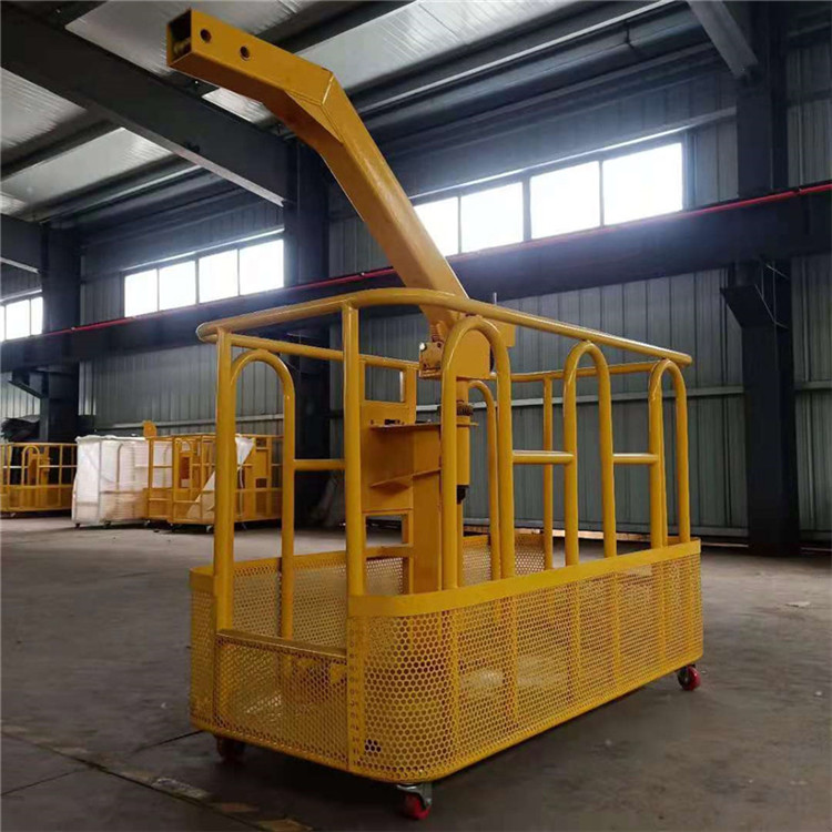 加固大臂液压旋转吊车吊篮 1.5米吊车吊笼 双人施工吊车吊框