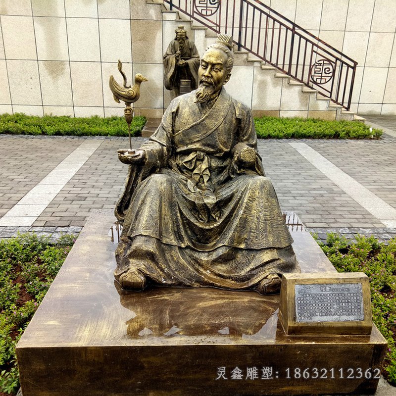 张衡人物校园铜雕