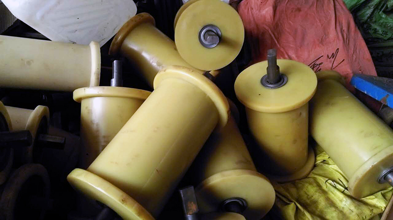 铸钢地滚轮报价 尼龙地辊轮 斜井轨道