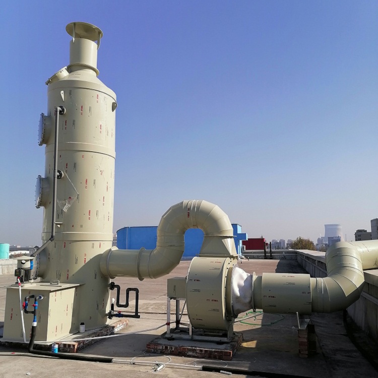 西安废气处理设备厂家pp喷淋塔活性炭吸附箱pp风机pp通风管道加工