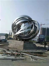 杭州不锈钢广场工程 不规则缠绕球雕塑定制