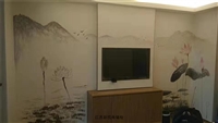 无锡主题宾馆彩绘 电视床头背景墙手绘画 墙面装饰壁画 新视角