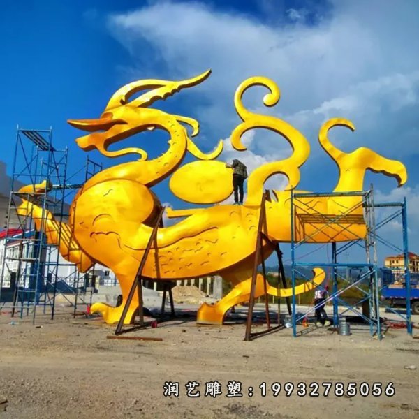 不锈钢抽象龙雕塑