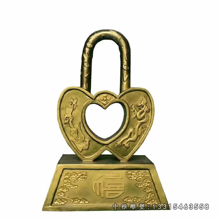 公园同心锁铜雕塑