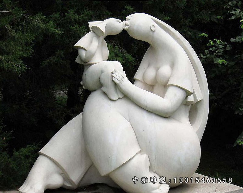 广场母子石雕雕塑