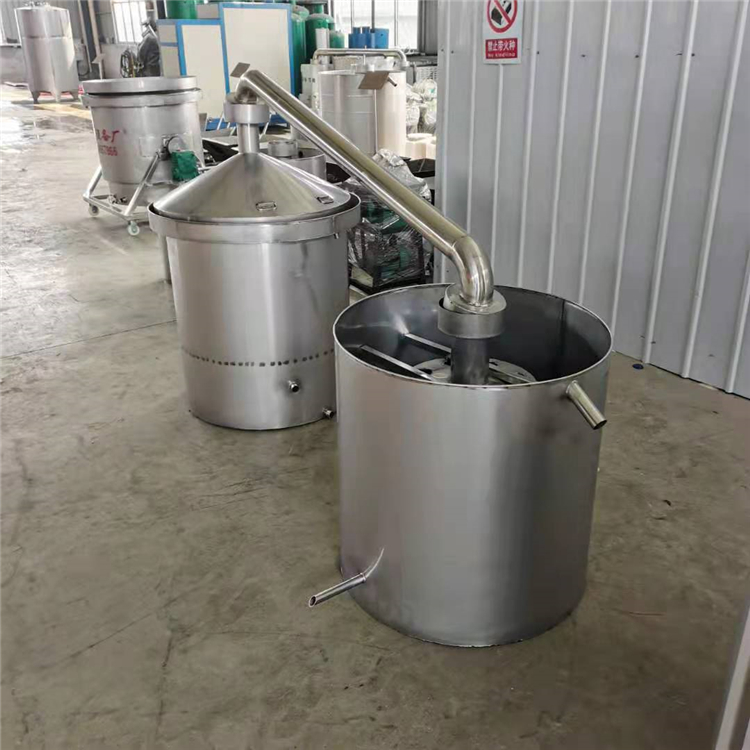 白酒烤酒釀酒設備小型釀酒設備一套價格80l蒸鍋烤酒器