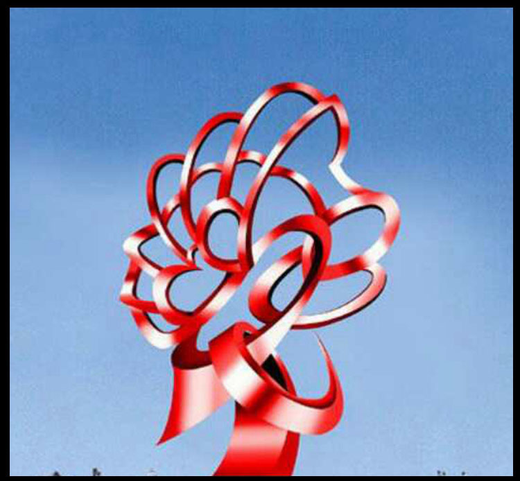 不锈钢樱花景观雕塑