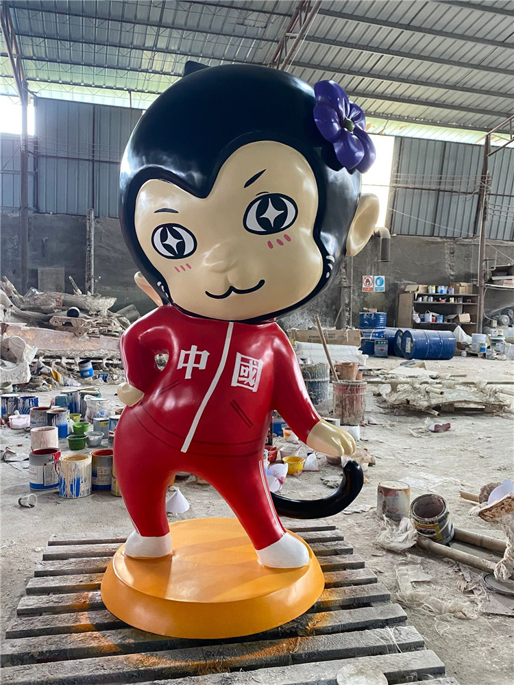 彩绘玻璃钢卡通公仔雕塑玻璃钢卡通人物雕塑