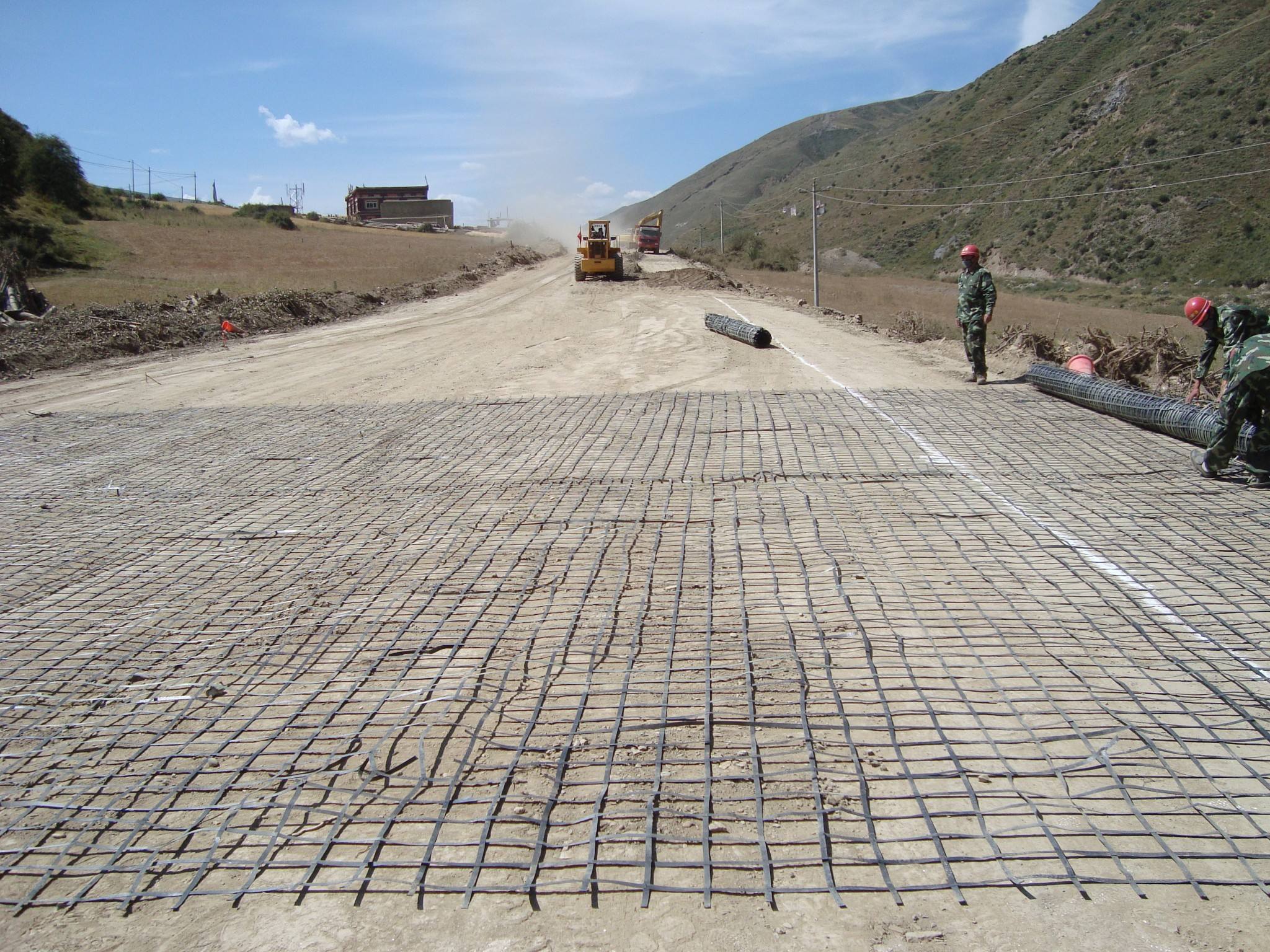 gsl双向拉伸土工格栅路基加固加筋tgsg50kn双向塑料土工格栅