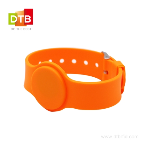 DTB 可定制S50芯片腕带 表扣型圆形手环 定制防水SPA健身房腕带