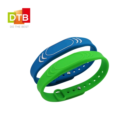 DTB 防水可调节手腕带 HF高频复旦F08芯片 智能感应rfid硅胶腕带
