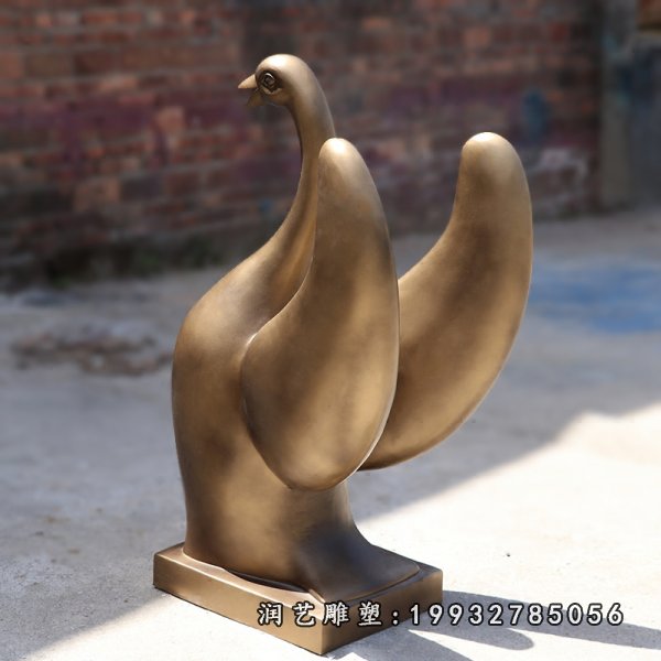 校园铜雕鹅动物雕塑
