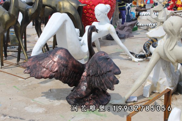 校园铜雕鹅动物雕塑