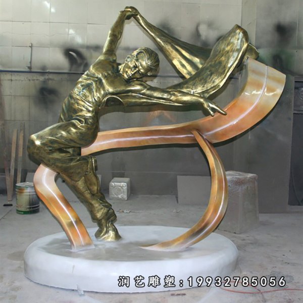 公司铜雕跳舞人物雕塑