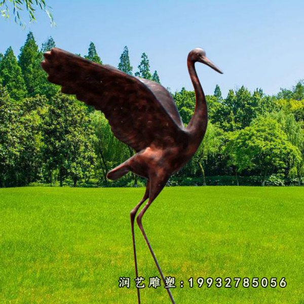 景区铜雕鹤动物雕塑