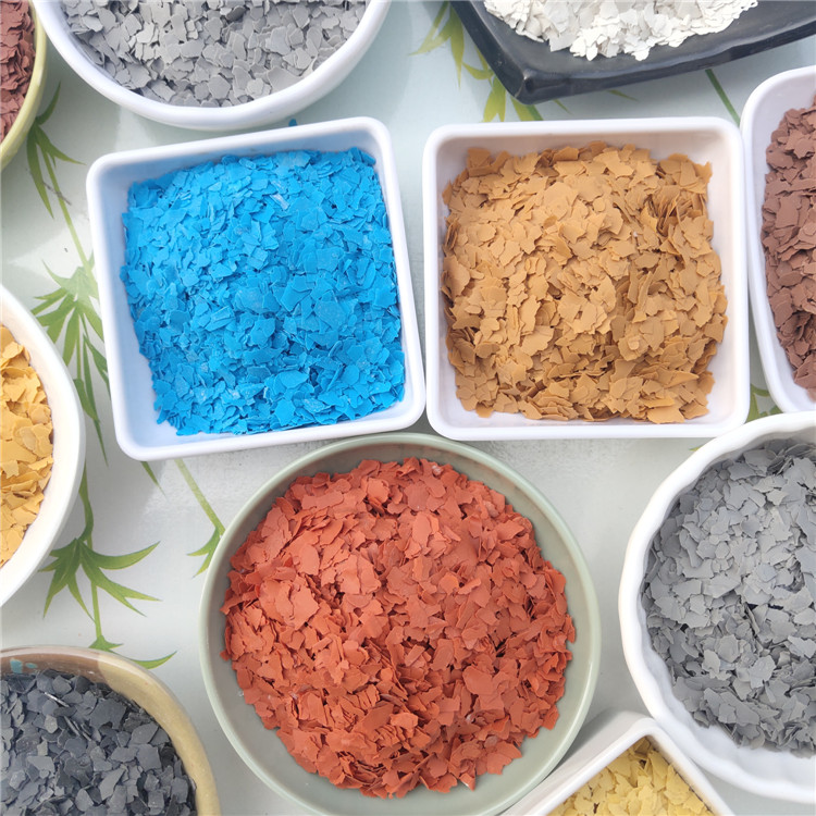 彩色云母片厂家  涂料真石漆用4-6目多彩岩片 红金色岩片