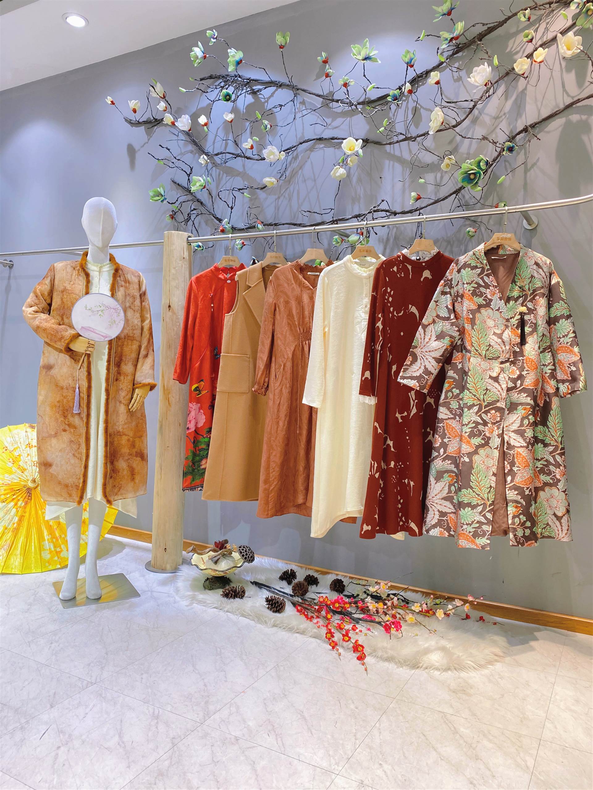 国风奢品香云纱苏绣 晒谷场21秋冬装 撤柜品牌女装 库存批发走份