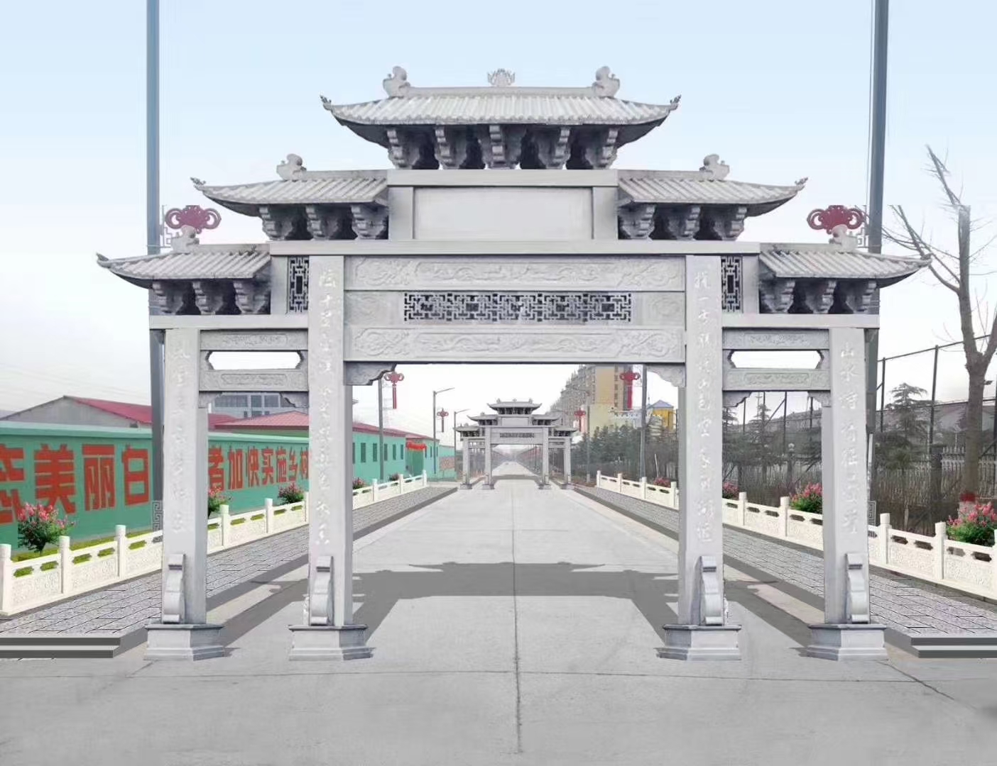 古城石牌坊大理石石牌坊简易石牌坊古建石牌坊