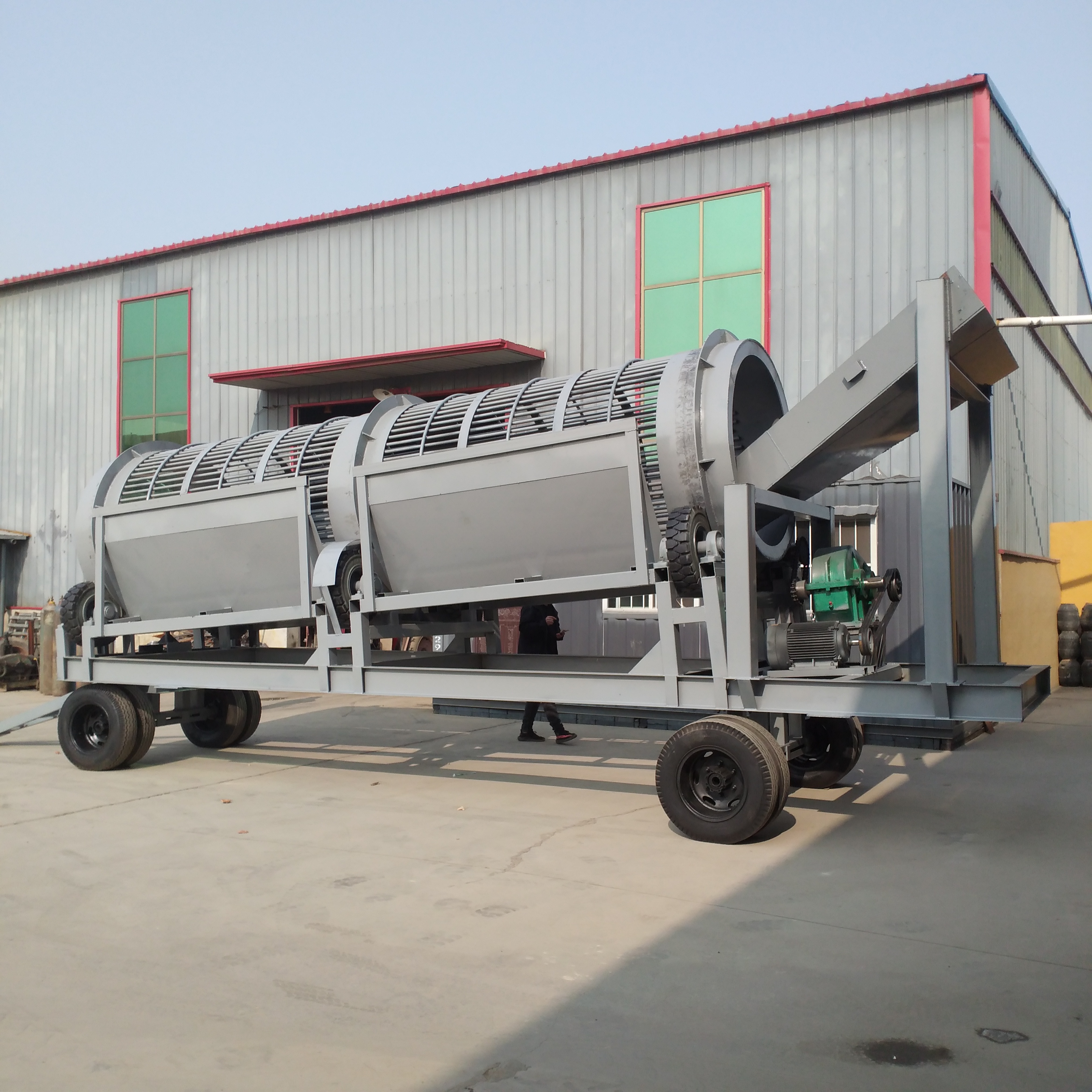 50型震动筛沙机无轴滚筒筛沙机垃圾分选机