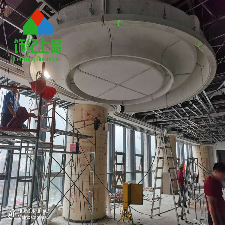 相信品质 广东GRG厂家饰纪上品与 勤诚达品牌馆合作定制GRG天花