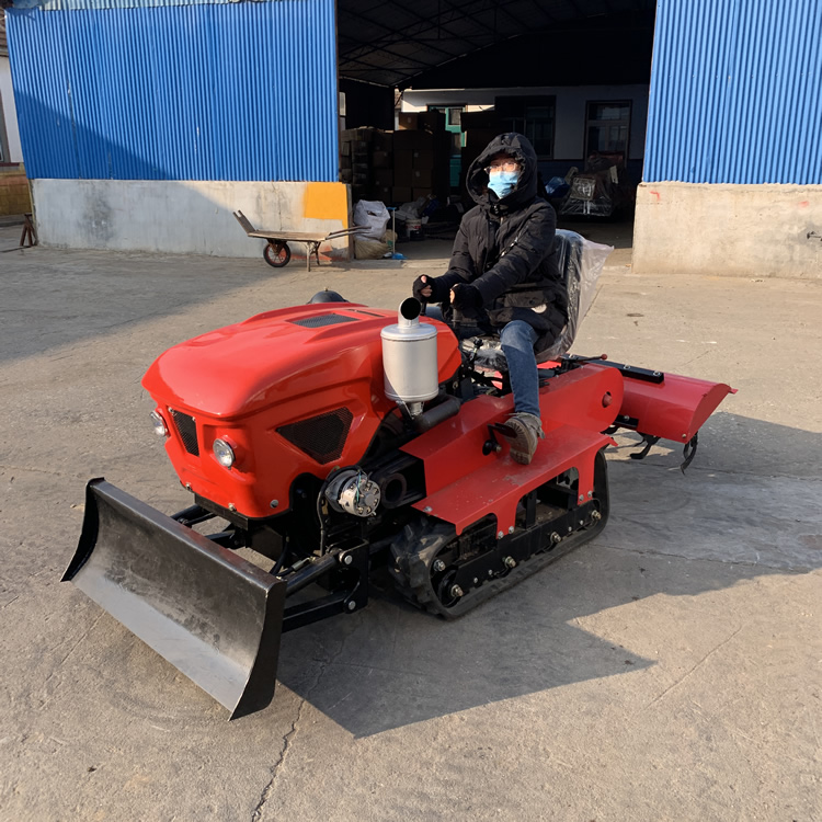 磁縣22馬力小型水田旋耕機履帶式麗建果樹農用開溝培土機視頻