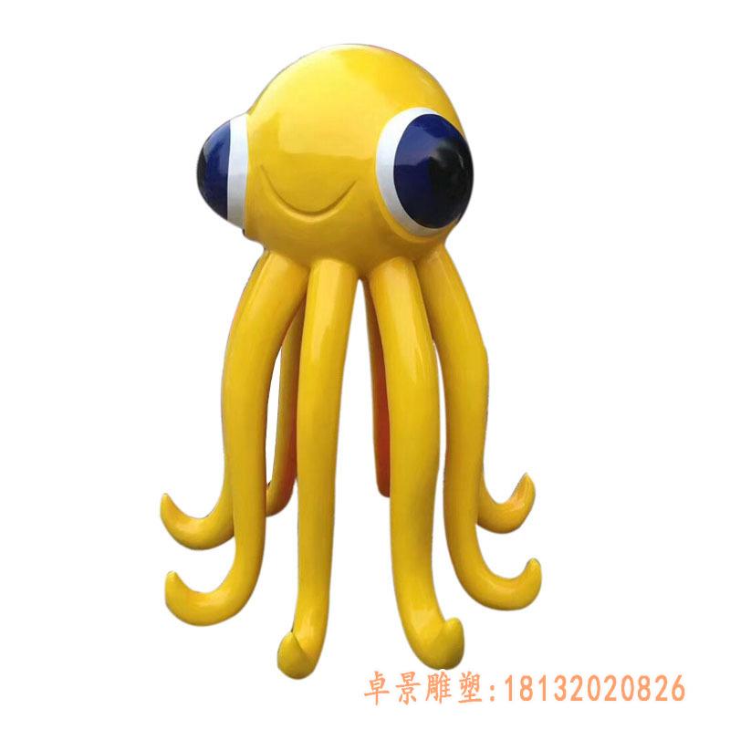 玻璃钢彩绘章鱼动物雕塑