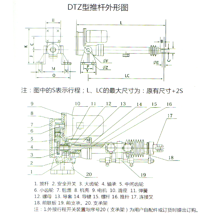 推拉杆结构图图片