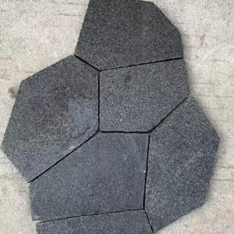 芝麻黑冰裂纹漳浦芝麻黑石材广场户外庭院别墅花园文化铺装