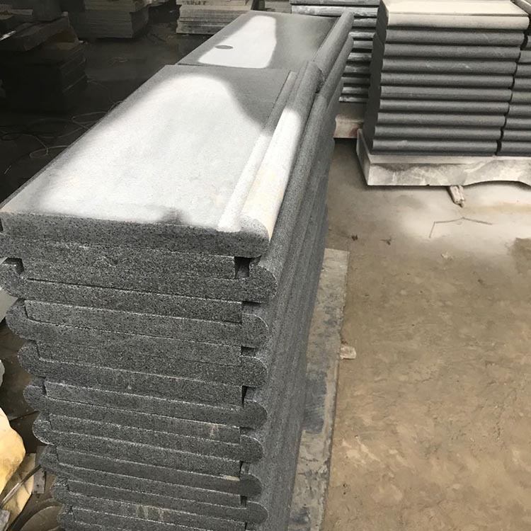 芝麻黑游泳池盖板芝麻黑游泳压顶石g654黑石麻石深灰麻定制