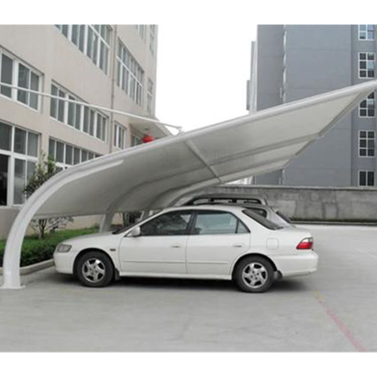 bc膜结构车棚雨棚安装小区工业园七字型汽车蓬多款多色