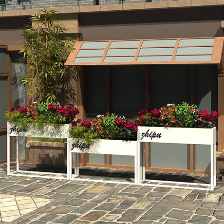 天资商业街庭院花箱批发室外落地式铁艺花箱长方形花箱