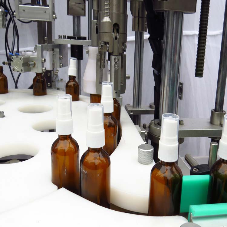 zhy-50c全自动药品液体喷剂灌装旋盖机,药剂灌装机,药水旋盖机