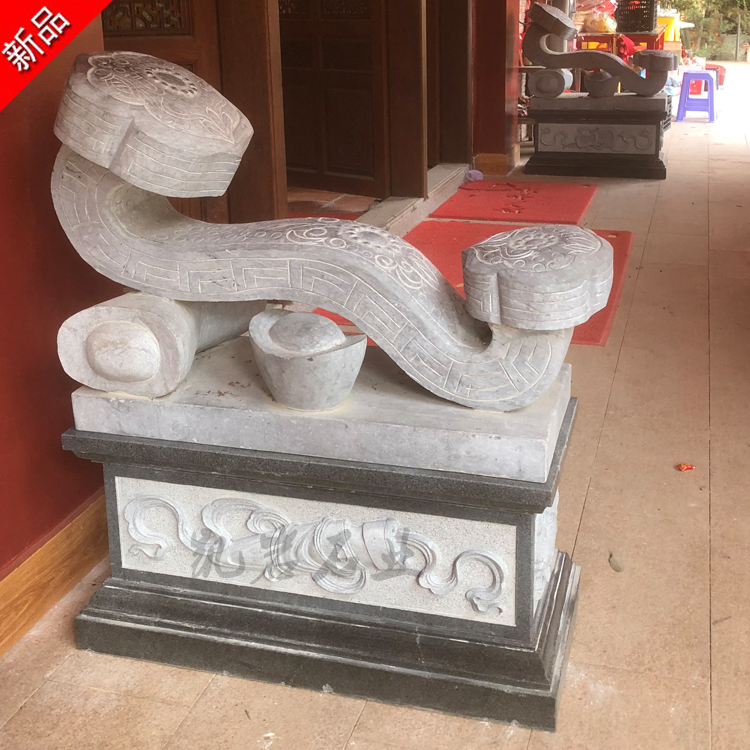 石雕如意加工厂 景区如意石雕摆件 惠安石雕如意批发商