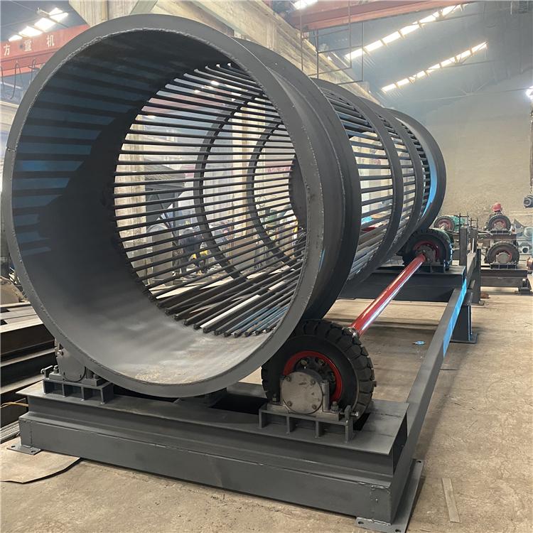 移动式无轴滚筒筛 煤炭圆筒筛 裕科矿石滚筒筛分设备