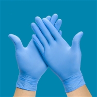蓝色无粉医用检查手套 丁腈手套100只/盒 厂家批发