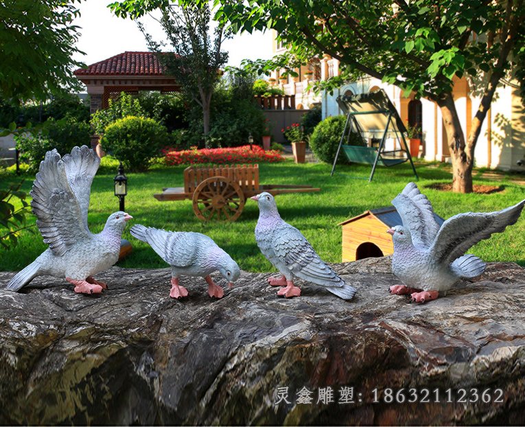 城市景观鸽子雕塑