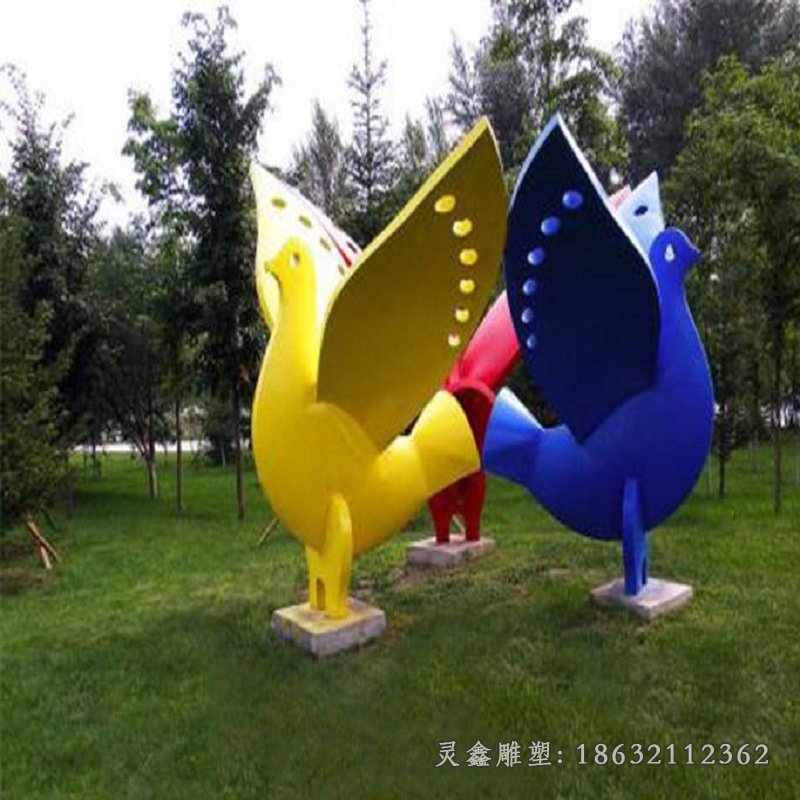 校园鸽子雕塑